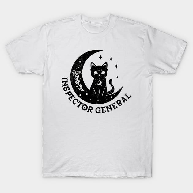 Inspector General -  Magical Cat On Moon Design T-Shirt by best-vibes-only